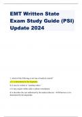 EMT Written State Exam Study Guide (PSI) Update 2024