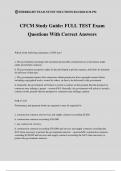 CFCM Study Guide: FULL TEST Exam Questions With Correct Answers