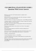 CGS 1060 FINAL EXAM STUDY GUIDE 1 Questions With Correct Answers