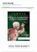 Test Bank - for Physical Examination and Health Assessment 9th Edition by Carolyn Jarvis, Ann L. Eckhardt, All Chapters 1-32 | Complete Guide A+