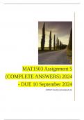 MAT1503 Assignment 5 (COMPLETE ANSWERS) 2024 - DUE 10 September 2024