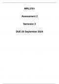 MRL3701 Assessment 2 Due 20 September 2024 (Detailed solution)