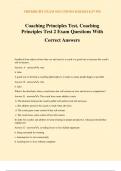 Coaching Principles Test, Coaching Principles Test 2 Exam Questions With Correct Answers