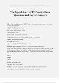 The Payroll Source CPP Practice Exam Questions And Correct Answers