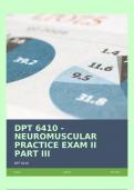 DPT 6410 - NEUROMUSCULAR PRACTICE EXAM II PART III