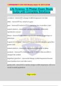 Life Science 15 Phelan Exam Study Guide with Complete Solutions