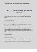 CTCD EXAM 2024 Study Guide 100% Verified.