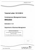 Tutorial Letter 101/3/2014 Contemporary Management Issues MNG2602 Semesters 1 & 2 Department of Business Management