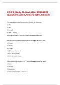 CP-FS Study Guide Latest 2024/2025 Questions and Answers 100% Correct