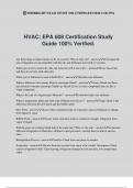 HVAC: EPA 608 Certification Study Guide 100% Verified.