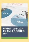 WMGT 101-22A EXAM 3 SCORED A+