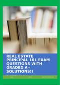 REAL ESTATE PRINCIPAL 101 EXAM QUESTIONS WITH GRADED A+ SOLUTIONS!!