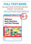 Test Bank for Williams' Basic Nutrition and Diet Therapy 16th Edition By Staci Nix McIntosh All  Chapters 1-23 LATEST