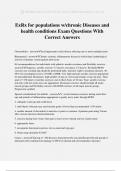 ExRx for populations w/chronic Diseases and health conditions Exam Questions With Correct Answers