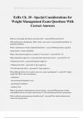 ExRx Ch. 18 - Special Considerations for Weight Management Exam Questions With Correct Answers