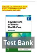 Test Bank For Foundations of Mental Health Care 8th Edition by Morrison-Valfre ;complete study guide