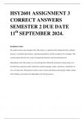 HSY2601 ASSIGNMENT 3 CORRECT ANSWERS SEMESTER 2 DUE DATE 11th SEPTEMBER 2024.