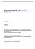 Pharmacology final exam evolve questions and answers