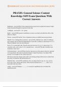 PRAXIS: General Science Content Knowledge 5435 Exam Questions With Correct Answers