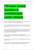 PTK Exam: Sample Questions & ANSWERS(2024 LATEST UPDATE)