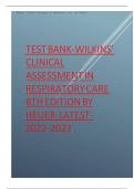 Test bank for Wilkins clinical assessment in respiratory care 8th edition by Huber, Complete Guide.