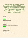 Midterm & Final Exam: NR570 / NR 570 Common Diagnosis and Management in Acute Care Practicum Exam (Latest 2024 / 2025 Updates STUDY BUNDLE WITH COMPLETE SOLUTIONS) | 100% Correct | Grade A - Chamberlain