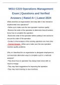 WGU C215 Operations Management Exam | Questions and Verified Answers | Rated A+ | Latest 2024