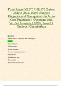 Final Exam: NR570 / NR 570 (Latest Update 2024 / 2025) Common Diagnosis and Management in Acute Care Practicum | Questions with Verified Answers | 100% Correct | Grade A - Chamberlain