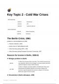 Key Topic 2 Summary Hodder GCSE History for Edexcel: Superpower relations and the Cold War, 1941-91 -  History