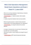 WGU C215 Operations Management Study Exam | Questions and Exam | Rated A+ | Latest 2024