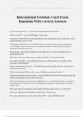 International Criminal Court Exam Questions With Correct Answers