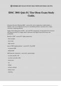 IDSC 3001 Quiz B | Tim Olson Exam Study Guide.