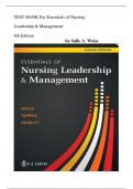 TEST BANK ESSENTIALS OF NURSING LEADERSHIP MANAGEMENT 7TH EDITION BY SALLY A WEISS RUTH M TAPPEN