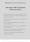 EMT chapter 10 JBL Exam Questions With Correct Answers