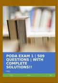 PODA EXAM 1 | 509 QUESTIONS | WITH COMPLETE SOLUTIONS!!