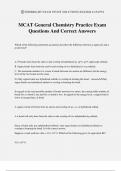 MCAT General Chemistry Practice Exam Questions And Correct Answers