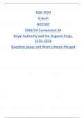 AQA 2024 AS HISTORY 7041/1L The quest for political stability: Germany, 1871–1991 Component 1L Empire to democracy, 1871– 1929 Question paper and Mark scheme Merged