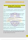 Jersey College A&P Final Exam Practice Questions and Answers