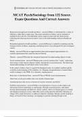 MCAT Psych/Sociology from 132 Scorer. Exam Questions And Correct Answers