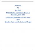 AQA 2024 AS HISTORY 7041/2M Wars and Welfare: Britain in Transition, 1906–1957 Component 2M Society in Crisis, 1906– 1929 Question Paper and Mark scheme Merged