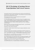 MCAT Psychology & Sociology Review Exam Questions And Correct Answers