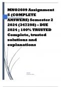 MNO2609 Assignment 5 (COMPLETE ANSWERS) Semester 2 2024 (347298) - DUE 2024 ; 100% TRUSTED Complete, trusted solutions and explanations. 