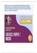 EDEXCEL A LEVEL MICROECONOMICS EXAM 2024/2025 | ACCURATE AND VERIFIED EXAM QUESTIONS AND ANSWERS FOR GUARANTEED PASS | LATEST UPD