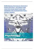 GCSE EDEXCEL PSYCHOLOGY PAPER1& 2 EXAM 2024/2025 | ACCURATE AND VERIFIED EXAM QUESTIONS AND ANSWERS FOR GUARANTEED PASS | LATEST UPDATE