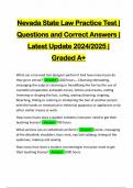 Nevada State Law Practice Test | Questions and Correct Answers | Latest Update 2024/2025 | Graded A+