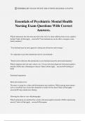 Essentials of Psychiatric Mental Health Nursing Exam Questions With Correct Answers.