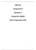 CML1501 Assignment 2 Due 19 September 2024 (Detailed solution)