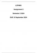 LCP4801 Assignment 2 Due 10 September 2024 (Detailed solution)