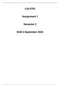 LGL3702 Assignment 1 Due 6 September 2024 (Detail Solution)