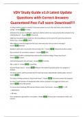 VDV Study Guide v1.0 Latest Update Questions with Correct Answers Guaranteed Pass Full score Download!!!